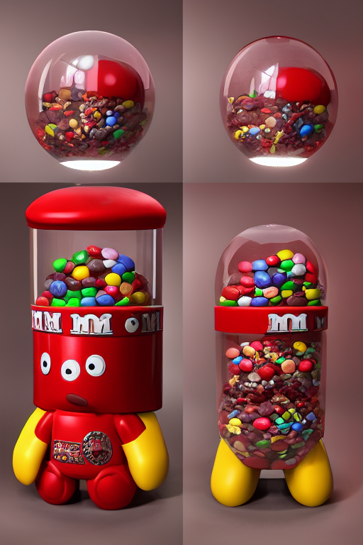red m - character, m & m mascot, m & m figure, m & m plush, m & m candy dispenser, unreal engine, studio lighting, cosplay