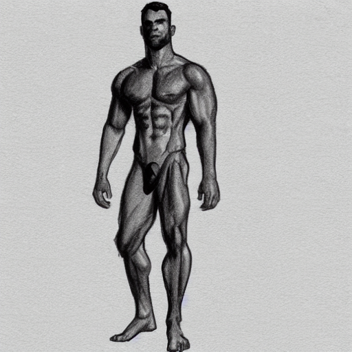 prompthunt: fullbody pose study of Gigachad, pose study sketch