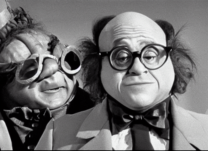 prompthunt: film still of Danny Devito wearing his glasses as an Oompa  Loompa in Willy Wonka and the Chocolate Factory 1971