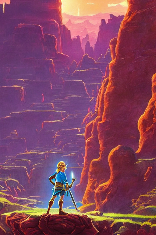 prompthunt zelda botw, epic gateway to another world, art by tim