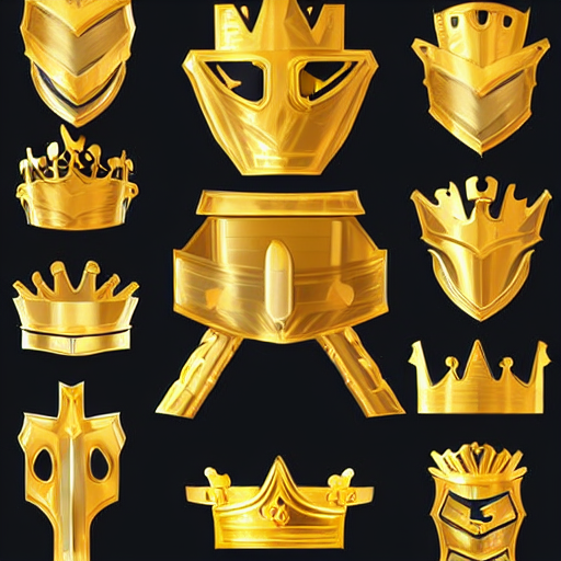 prompthunt: gaming emoji concept gold armor crown style of emoji