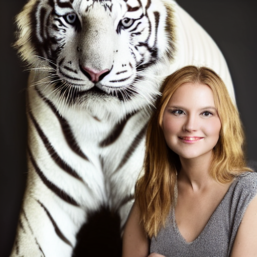 prompthunt studio photo of a beautiful blonde girl next to a white