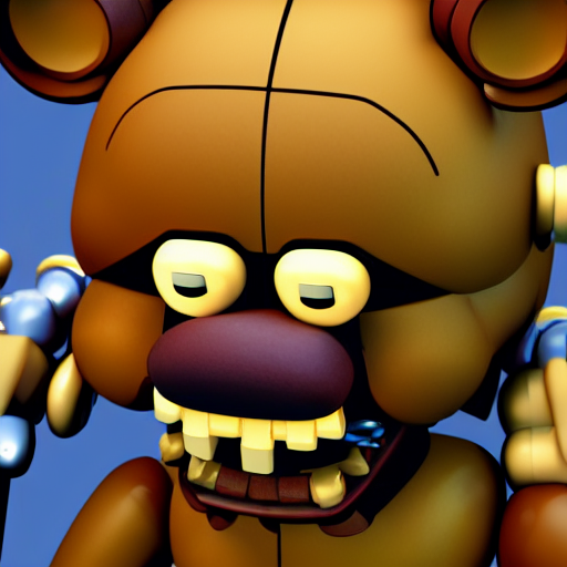 Freddy fazbear pouting, fnaf 1, 3d render, scott cawthon, blender