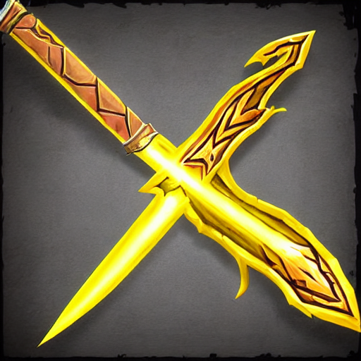 yellow broad sword, giant sword, war blade weapon,, Stable Diffusion