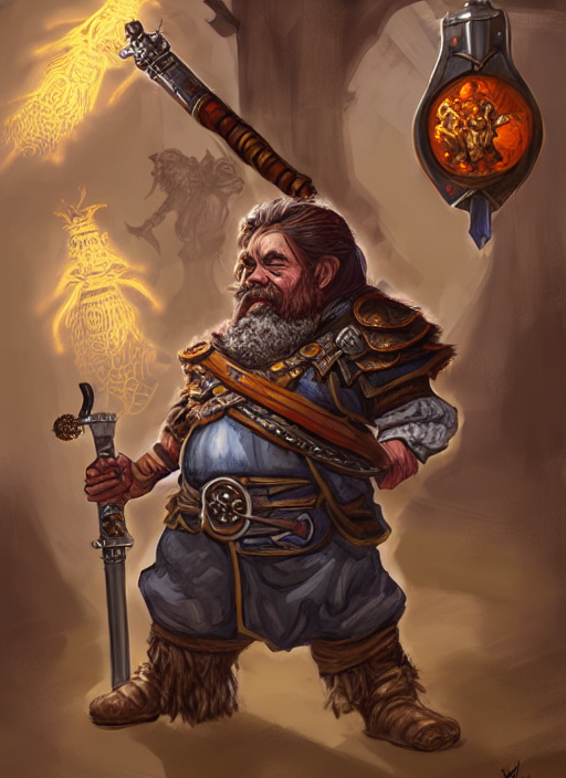 prompthunt: portrait of dwarf artificer holding a musket, with robotic ...