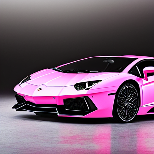 prompthunt: pink Lamborghini Aventador, dimly lit, white background, highly  detailed, rule of thirds, vibrant, studio lighting