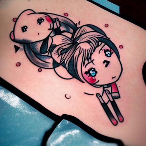 chibi anime kawaii tattoo cute vhibi anime girl tattoo
