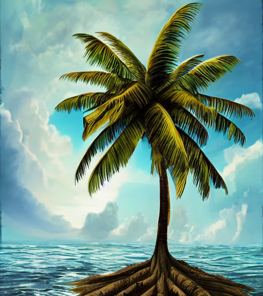 prompthunt coconut tree exposed to radiation and became monster