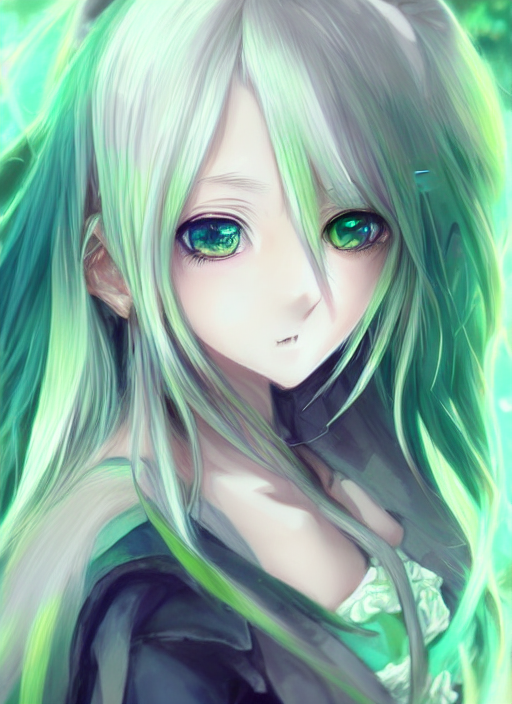 Anime girl with green eyes new arrivals