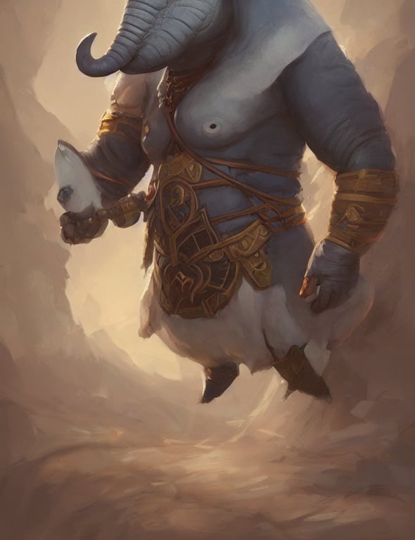 prompthunt: portrait painting of a loxodon character wearing bard ...