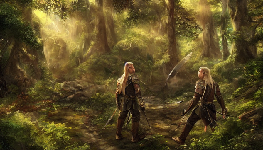 Lothlorien Elven forest - Lord of the Rings handmade oil painting