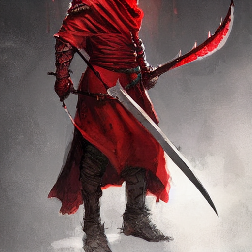 prompthunt: a portrait of a red dragonborn monk in a white cloak, holding a  spear with a black tip, fantasy art by greg rutkowski