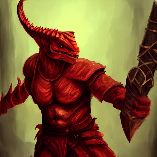 red scaled male dragonborn, rogue outfit, muscular,, Stable Diffusion