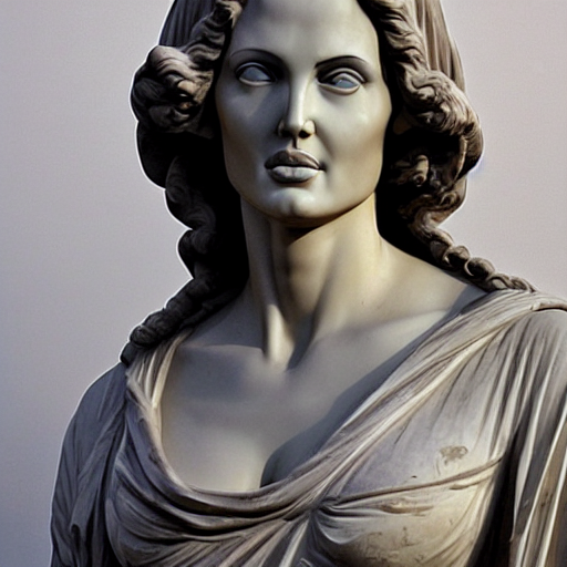 greek statue of angelina jolie