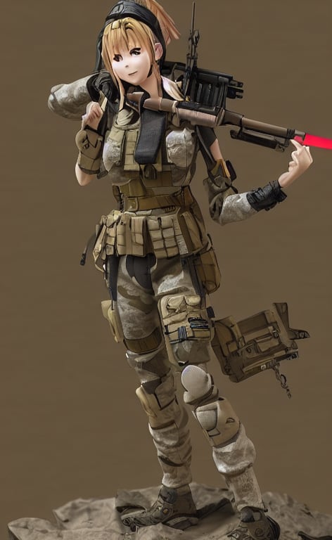 prompthunt: portrait of the action figure of a female soldier