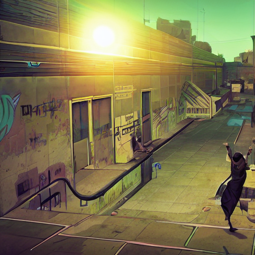 prompthunt Disco Elysium in the style of jet set radio