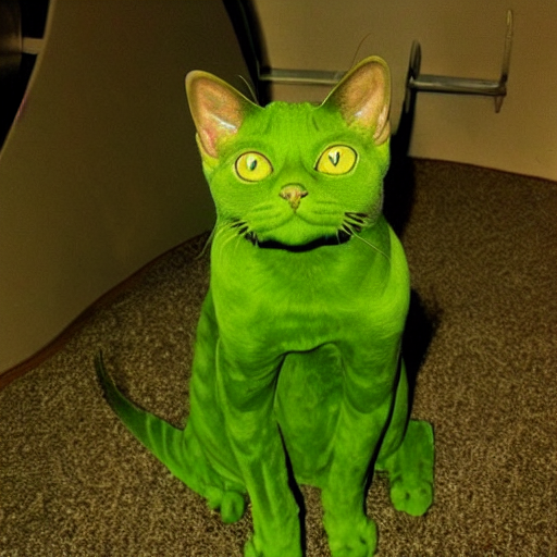 prompthunt a green alien cat from another world