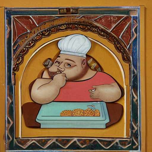 fat person eating mcdonalds cartoon