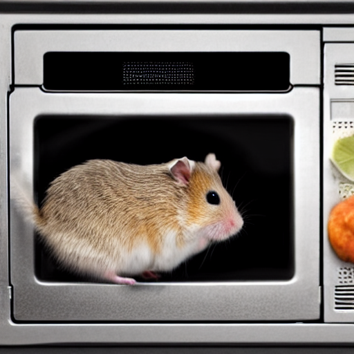 prompthunt: a hamster in a microwave photo - realistic 4 k