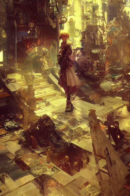 Prompthunt Ramon Llull Colorlpunk Art And Illustration By Tian Zi And Craig Mullins And Wlop