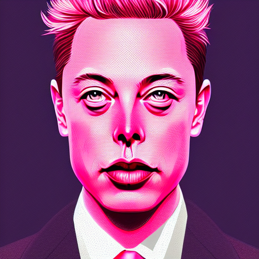 Portrait of a hybrid of Elon Musk and pink wojak, intricate, elegant, highly detailed, digital painting, artstation, concept art, matte, sharp focus, illustration