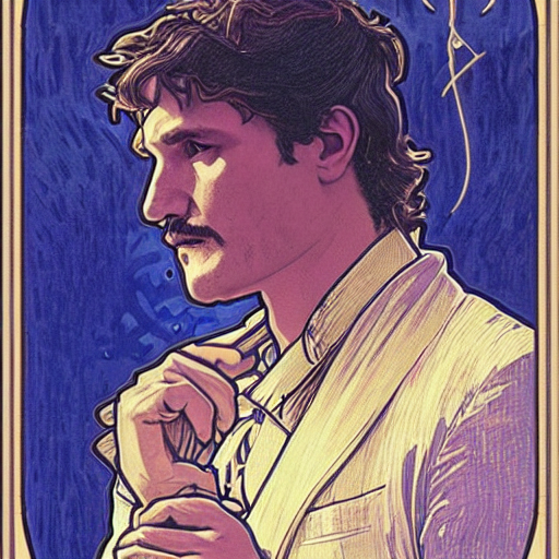 Prompthunt Pedro Pascal Portrait By Louis Theophile Hingre And 