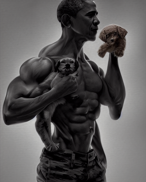 prompthunt: gigachad barack obama bodybuilder holding a cute puppy in final  fight mountain by ilya kuvshinov, ernest khalimov body by krista sudmalis,  fantasy character portrait, ultra realistic, concept art, intricate  details, elegent