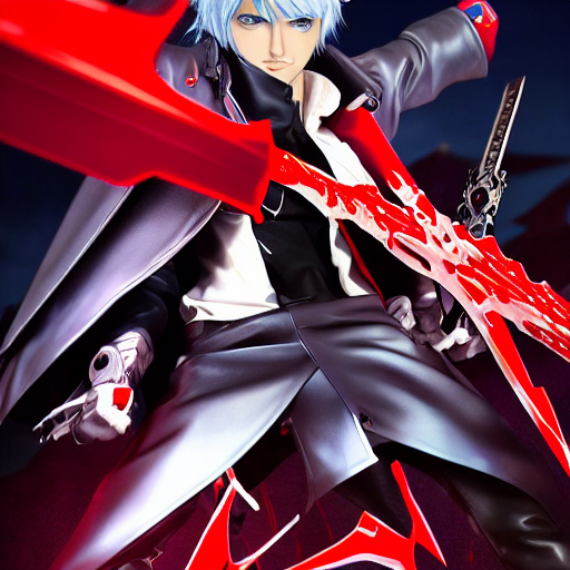 beautiful anime art of Dante from devil may cry by, Stable Diffusion