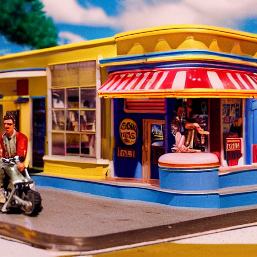 prompthunt: diorama of arnold's diner from happy days with fonzie ...