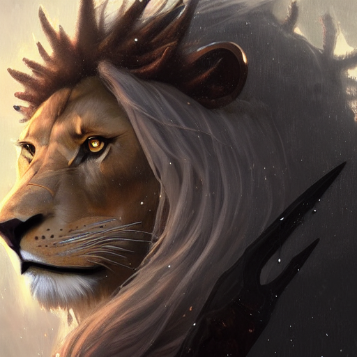 prompthunt an anthropomorphic half lion half human wizard holding a