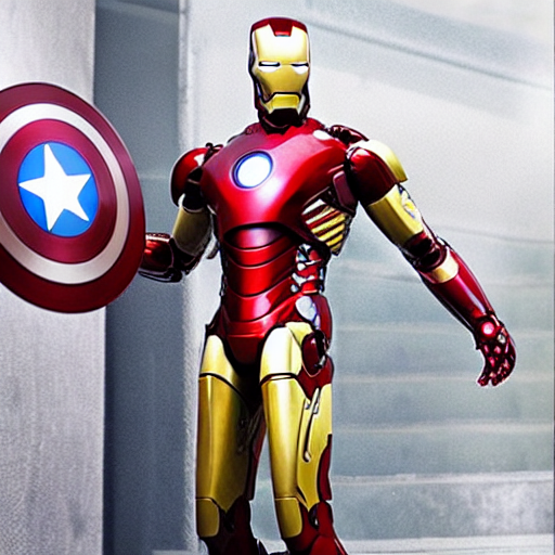prompthunt: iron man in captain america costume