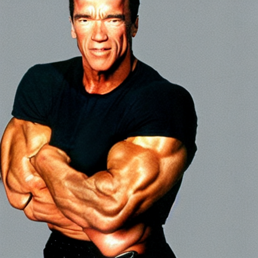 prompthunt: arnold schwarzenegger with small arms, slim body, small legs,  no muscles