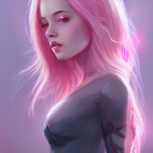 prompthunt: hot petite teen girl, full body, pink hair, gorgeous, amazing,  darkness aura brooding from her body, elegant, intricate, highly detailed,  digital painting, artstation, concept art, sharp focus, illustration, art  by Ross