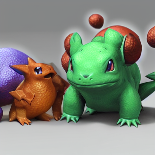 Squirtle, Charmander and Bulbasaur evolutions