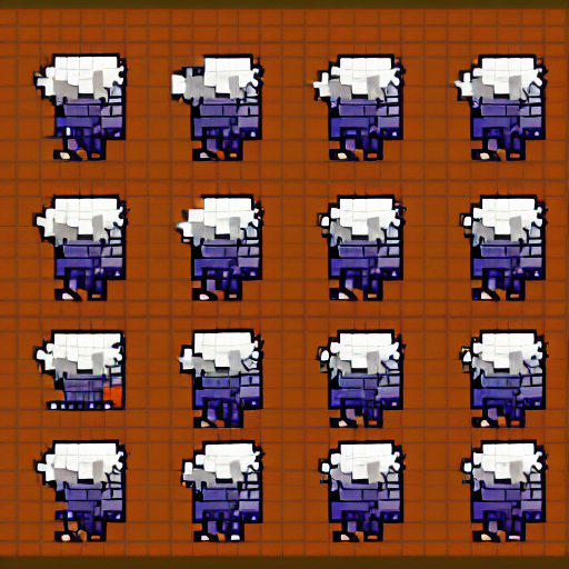 8 bit sprite sheet for an orc barbarian character