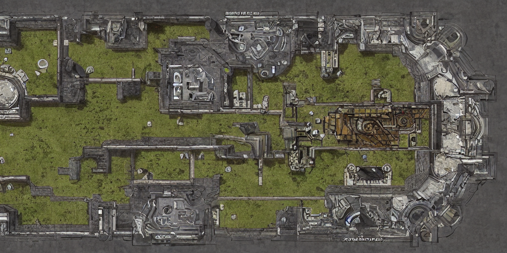 architectural floor plan gears of war map meets, Stable Diffusion