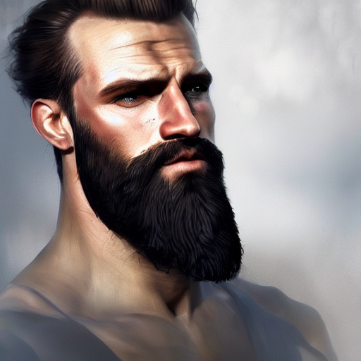 prompthunt: Gigachad, chad, close up, portrait, strong, beard
