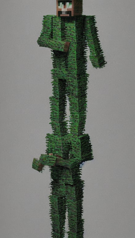 prompthunt: real life minecraft creeper full body portrait by ed