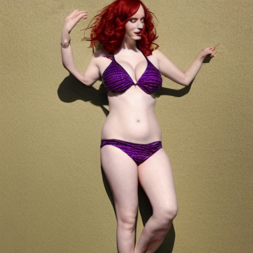 prompthunt: full body photo of christina hendricks in a bikini