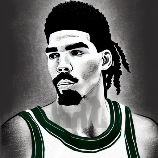 prompthunt: Portrait of Celtic's Jayson Tatum, Jayson Tatum as Che Guevara Guerilla, Black and White, digital art, trending on artstation, octane render, inspiring, dignifying
