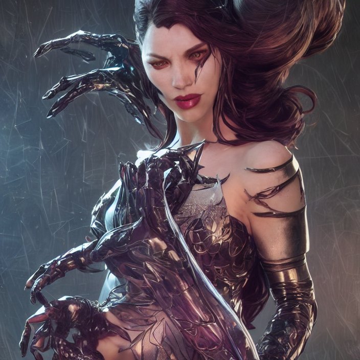 prompthunt a beautiful female super villain being evil, ultra