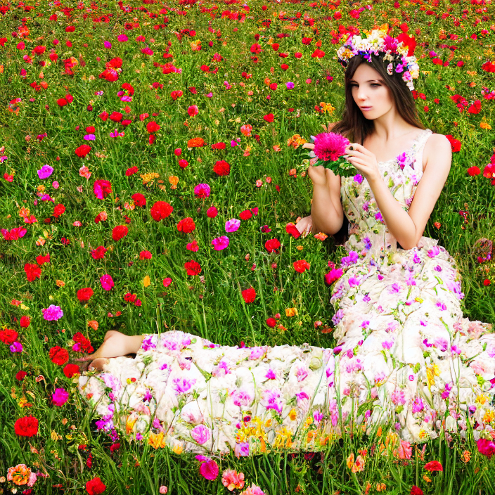 prompthunt photograph of a real life beautiful flower goddess