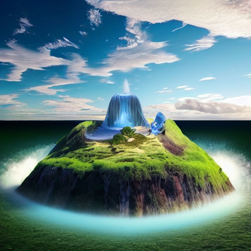 prompthunt: “floating island in the sky, with a waterfalls, 4k image, award  winning”
