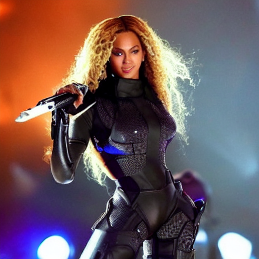 prompthunt: beyonce performing her hit song HALO. HALO REACH MASTER CHIEF.  beautiful singer beyonce. TOUGH GUY ARCHNEMESIS MASTER CHIEF. Destiny's  child. RED VS BLUE
