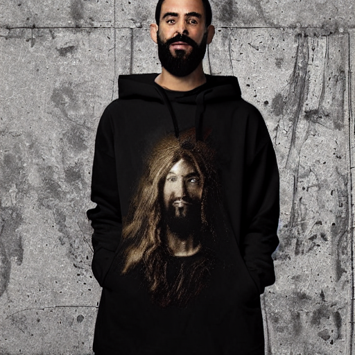 prompthunt: jesus in jerry lorenzo streetwear hoodie and pants by
