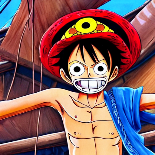 prompthunt: “monkey D luffy from one piece as a chimpanzee with