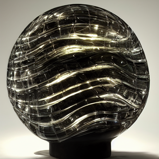 glass sculpture of greed, studio lighting