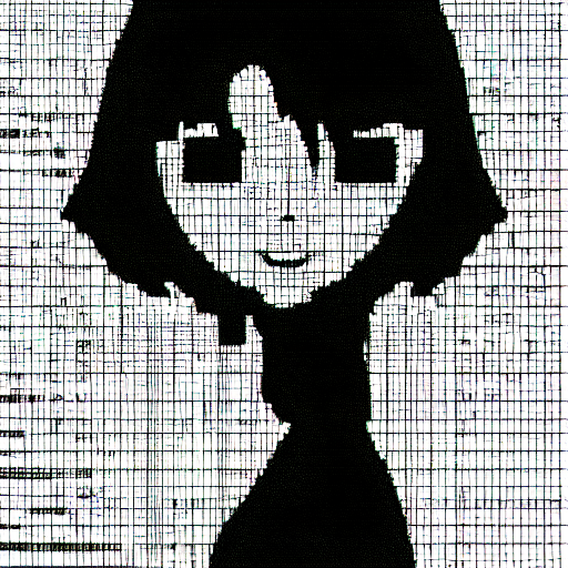 prompthunt: anime girl, ascii art, glitch art