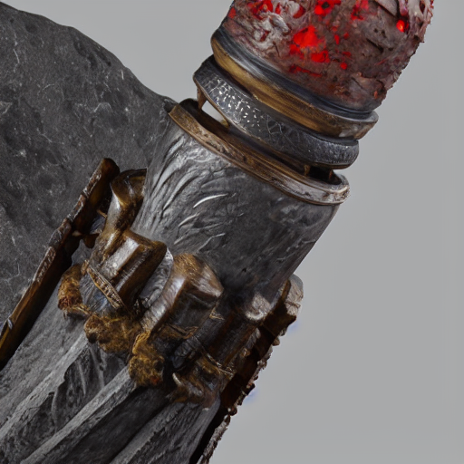 prompthunt: incredibly detailed 1000 year old katana sword, red samurai  helmet, volcanic rocks, photorealistic, vulumetric lighting, exquisite  detail, vray 4k highly detailed, no dof, museum piece