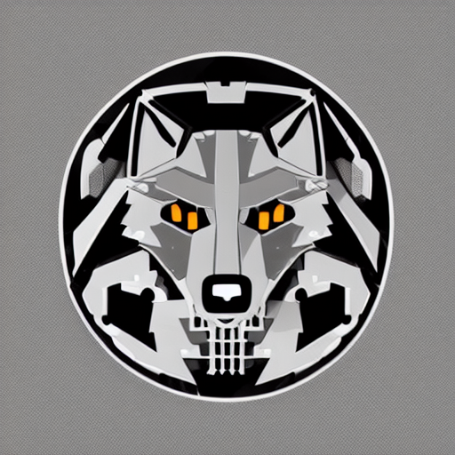 prompthunt: a robotic wolf artistic mechanical gaming logo ai